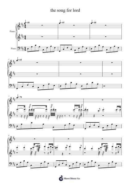 the song for lord Sheet Music by Zgy Hala-Arr.Raycius Dallouie
