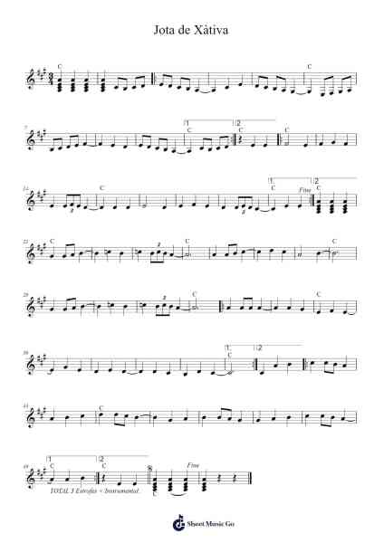 Jota de Xàtiva Sheet Music by Unknown author-Arr.Cherlian Zimreed