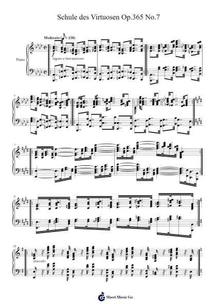 Schule des Virtuosen, Op. 365 No. 7 Sheet Music by Carl Czerny-Arr.Boylerod