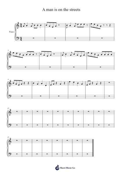 A man is on the streets Sheet Music by Porblair-Arr.Wildbias
