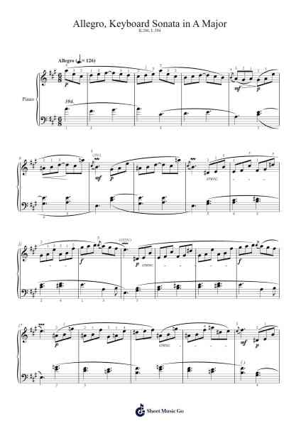 Keyboard Sonata in A Major, K.286, L.394 Sheet Music by Domenico Scarlatti-Arr.Wyann Ianli