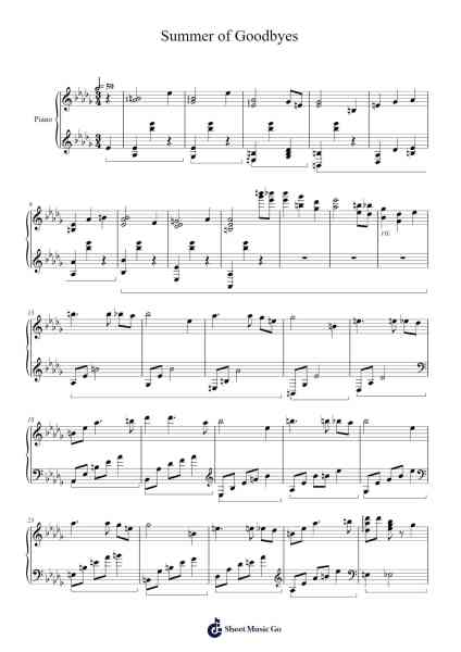 Summer of Goodbyes Sheet Music by YellowHasArmy-Arr.Luroe Boycefay