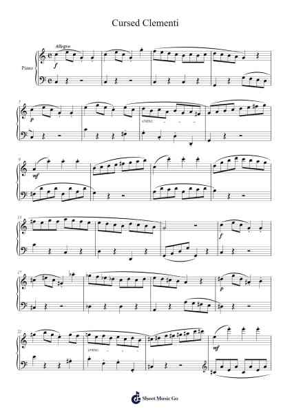 Cursed Clementi Sheet Music by Muzio Clementi-Arr.Zoethodore Strakerr