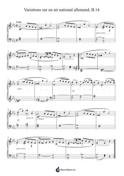 Variations sur un air national allemand, B.14 Sheet Music by Frédéric Chopin-Arr.Norgiles
