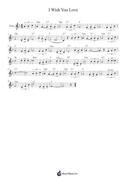 I Wish You Love Sheet Music by Charles Trenet-Arr.Hores