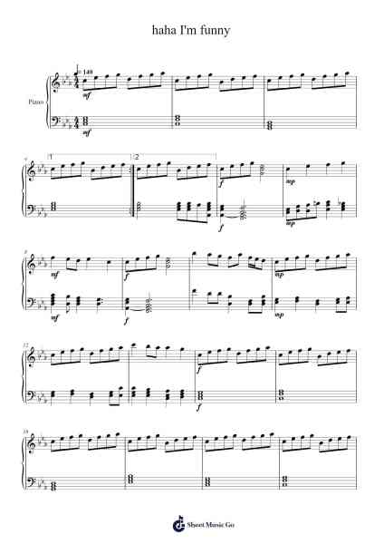haha I'm funny โน้ตเพลงโดย Strabrooke Noahjosh-Arr.Orine Samtim