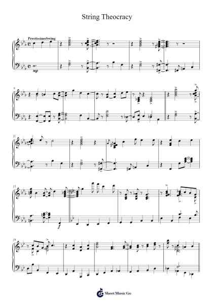 String Theocracy Sheet Music by Unknown author-Arr.Yetkim Vauglvis