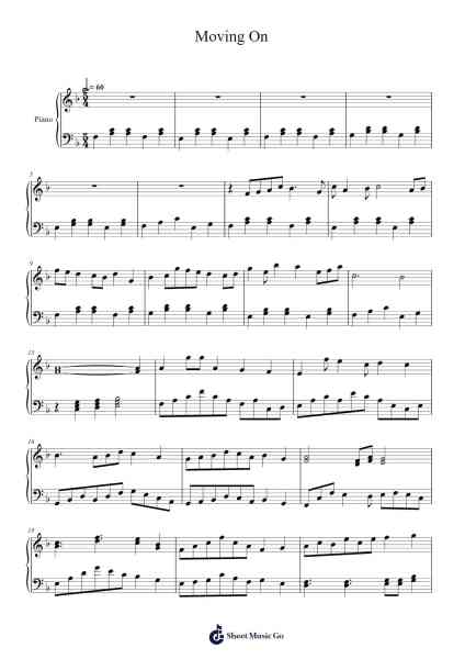 Moving On Sheet Music by Emily Davis-Potter-Arr.Cookelus