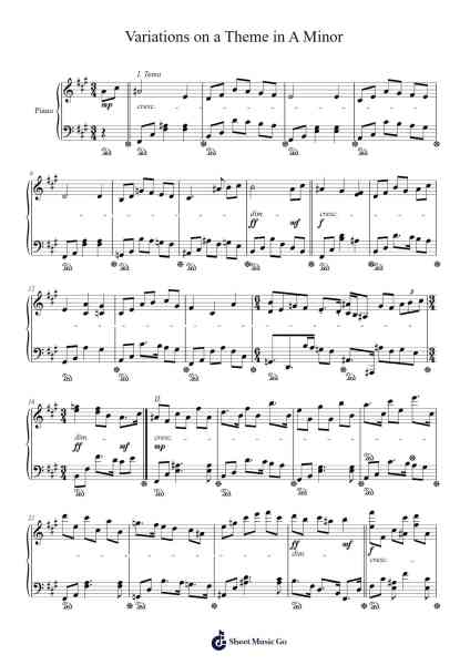 Variations on a Theme in A Minor Sheet Music by Blairman Cothel-Arr.Barthart Aswat