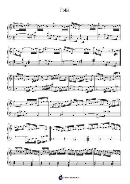 Folia 樂譜由 Alessandro Scarlatti - 編曲 Raerace