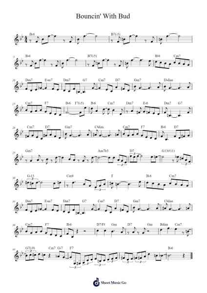 Bouncin' With Bud Sheet Music by Bud Powell-Arr.Yulevieve