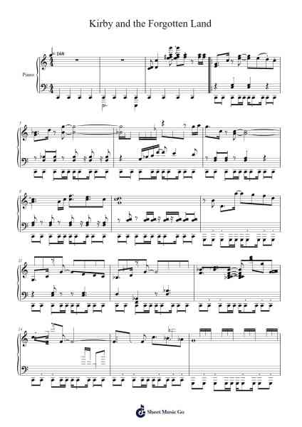 Kirby and the Forgotten Land Sheet Music by Yuki Shimooka-Arr.Boycehe