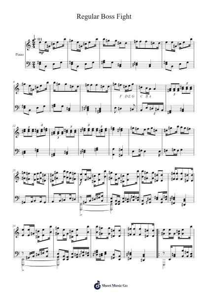 Regular Boss Fight Sheet Music by Houselard-Arr.Poshua Xansweet