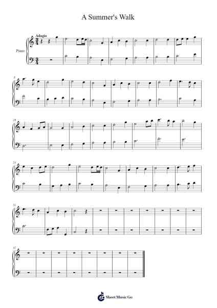 A Summer's Walk Sheet Music by David Wong-Arr.Osrias Drewnia