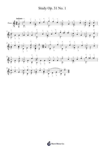 Study Op. 31 No. 1 Sheet Music by Fernando Sor-Arr.Blithediah