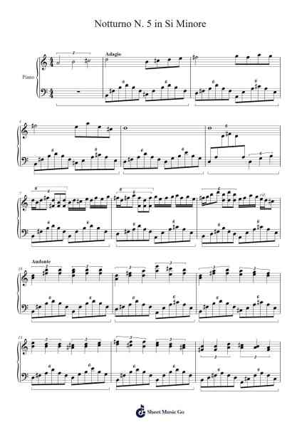 Notturno No. 5 in B Minor Sheet Music by Grifdice-Arr.Sanmott Leomick