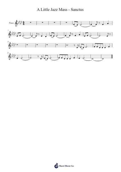 A Little Jazz Mass - Sanctus Sheet Music by -Arr.Everkeith Abters