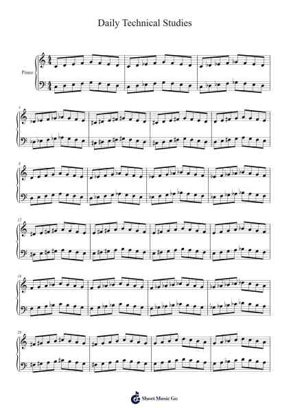 Daily Technical Studies for Piano by Oskar Beringer: Exercise I Sheet Music by Oskar Beringer-Arr.Toutfey