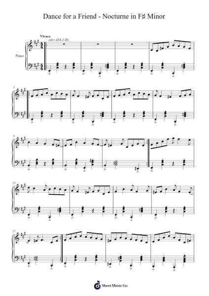 Nocturne in F♯ Minor Sheet Music by themazter1337-Arr.Earllotte Mansnix