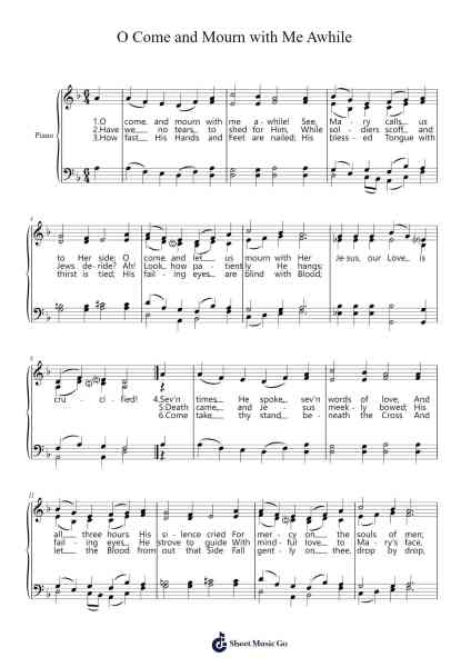 O Come and Mourn with Me Awhile Sheet Music by Nicolo A. Montani-Arr.Nelrist Hornrias
