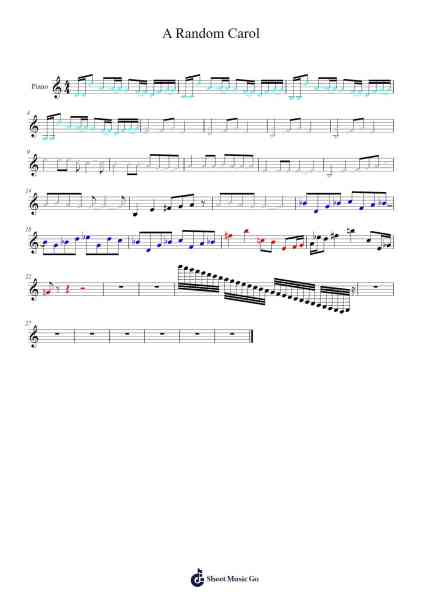 A Random Carol Sheet Music by The Blue Cat-Arr.Restan