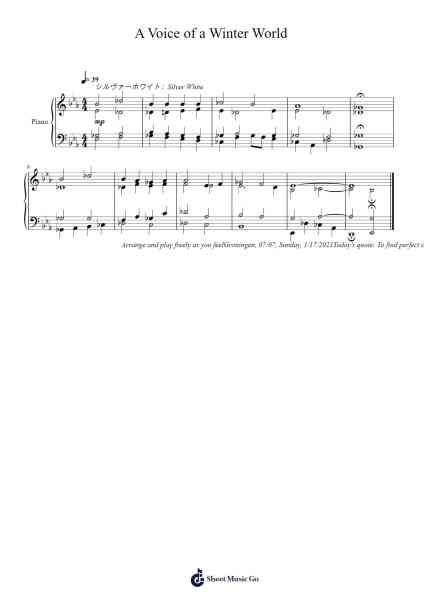 A Voice of a Winter World Sheet Music by Toursbur-Arr.Gaelroy