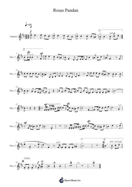 Rosas Pandan Sheet Music by George G. Hernandez-Arr.Huxdia