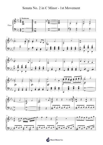 Sonata No. 2 in C Minor, Op. 2 No. 2: I. Allegro Sheet Music by Moulduke-Arr.Joeswift Mcyves