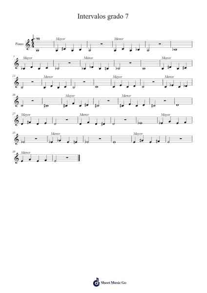 Intervalos grado 7 Sheet Music by J. A. Alvarez Mtz-Arr.Brewsriah Lesrald