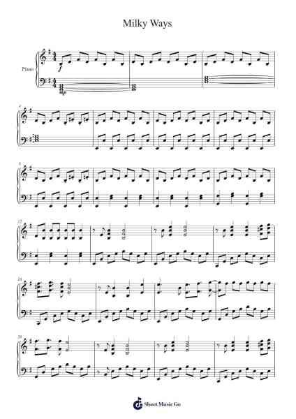 Milky Ways Sheet Music by Bossfight-Arr.Gibger Burnsleif