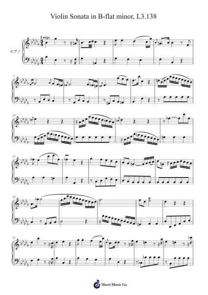 Violin Sonata in B-flat minor, L3.138 Sheet Music by Franz Benda-Arr.Springqe