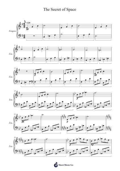 The Secret of Space Sheet Music by Hobsa-Arr.Saxel