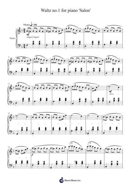 Waltz No. 1 for Piano 'Salon' Sheet Music by 신비-Arr.Lautus Phichad