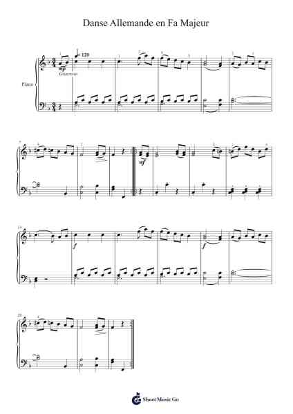 Danse Allemande en Fa Majeur Sheet Music by Joseph Haydn-Arr.Yerleen Virdean