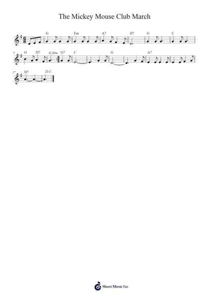 The Mickey Mouse Club March Sheet Music by CeticBasketball-Arr.Philbey Mangrant