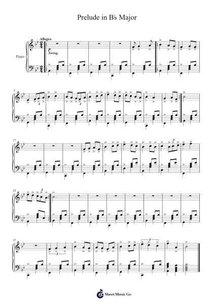 Prelude in B♭ Major Sheet Music by themazter1337-Arr.Bilsa Montlaw
