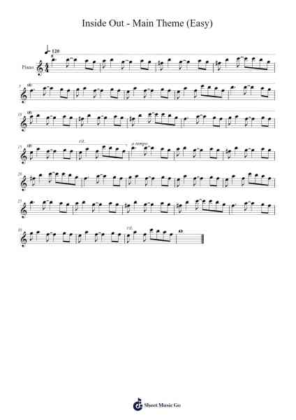 Inside Out - Main Theme Sheet Music by Michael Giacchino-Arr.Junegia Wato