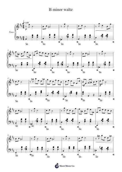 B Minor Waltz Sheet Music by Hicksfunk Moglan-Arr.Sigjeff