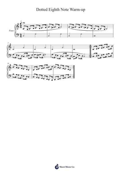 Dotted Eighth Note Warm-up Sheet Music by Consvin-Arr.Leethey Yvetteroll