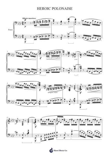 Polonaise in A-flat Major, Op. 53 "Heroic" Sheet Music by Frédéric Chopin-Arr.Cocroft Blairkins