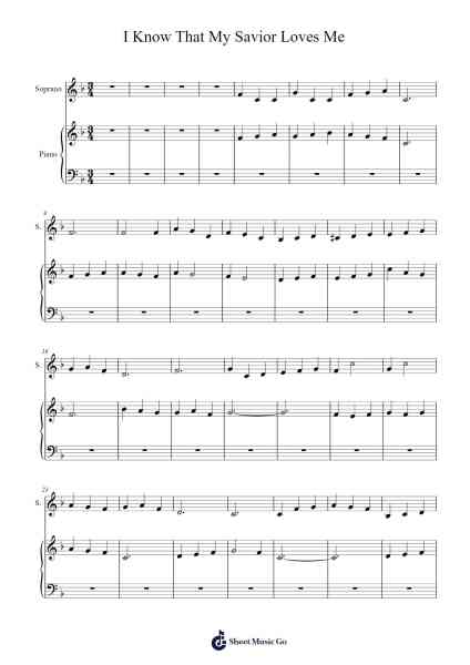 I Know That My Savior Loves Me Sheet Music by Yernuel-Arr.Lamshop