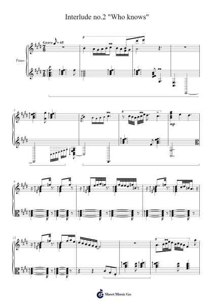 Interlude no.2 "Who knows" Sheet Music by Mythey Torad-Arr.Boralph Giltin