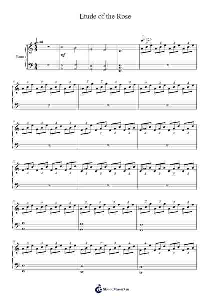 Etude of the Rose Sheet Music by Ronald Karle-Arr.Motbrow