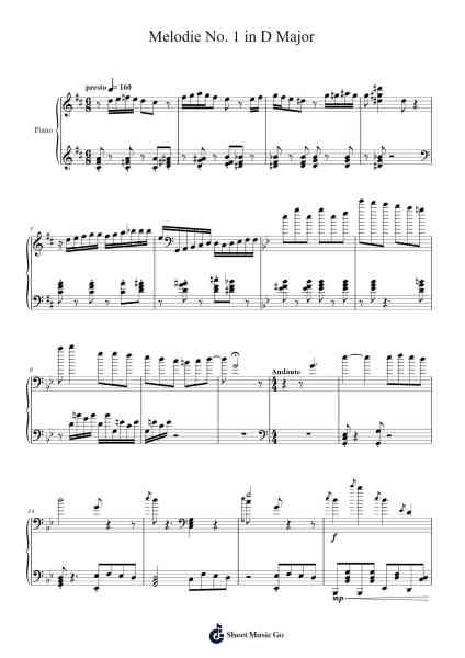 Melodie No. 1 in D Major Sheet Music by Jasper Vermijlen-Arr.Besquinn