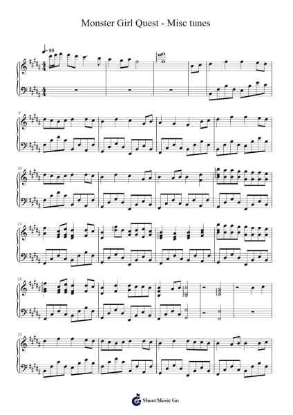 Monster Girl Quest - Misc tunes Sheet Music by Misc tunes-Arr.Mollpag