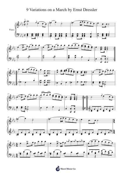 9 Variations on a March by Ernst Dressler 樂譜由 undefined - 編曲 Daijohn Brookebraith