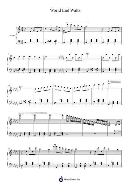 World End Waltz Sheet Music by Andrew London-Arr.Oisenrob Clyger