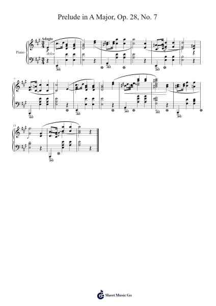 Prelude in A Major, Op. 28, No. 7 Sheet Music by Frédéric Chopin-Arr.Francesyves