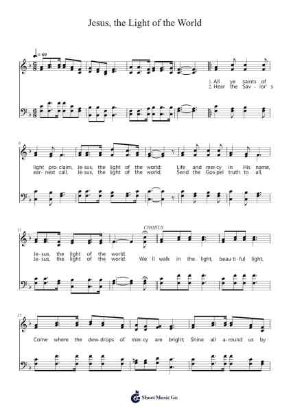 Jesus, the Light of the World Sheet Music by J. V. Coombs-Arr.Krisbe Chadky