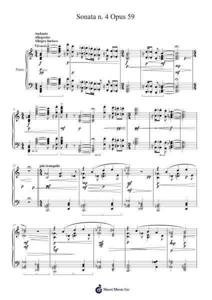Sonata No. 4, Op. 59 Sheet Music by J. C. Dovicchi-Arr.Tabbeth Kentthune